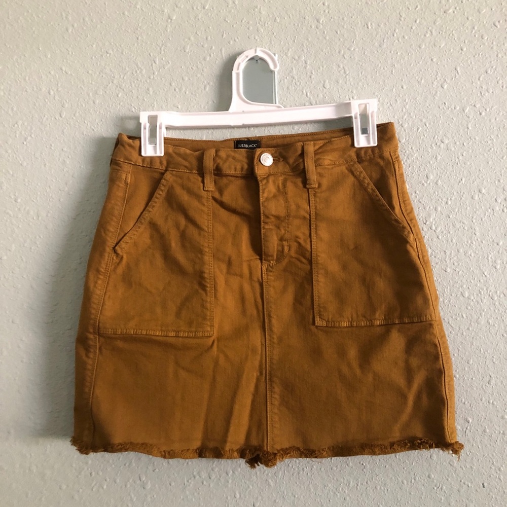 Just Black Mini Skirt in Burnt Orange